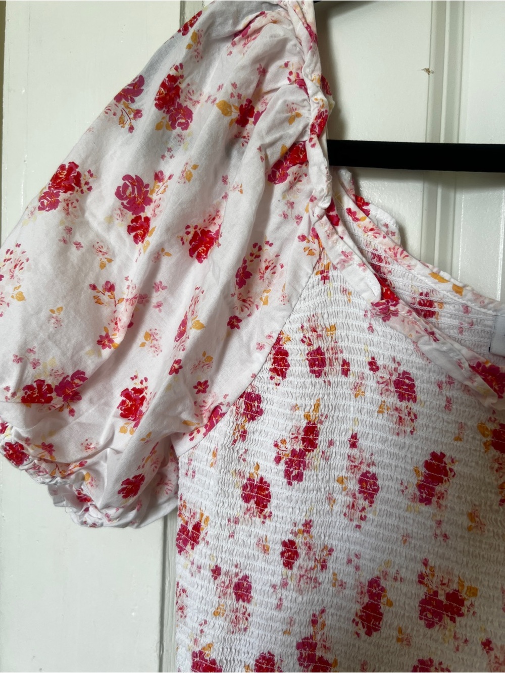 LoveShackFancy White Dress with Pink and Red Floral Print - Picture 3 of 9